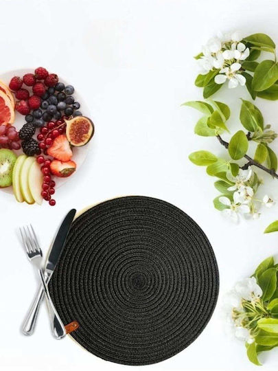 SteweHome Wicker Black Placemats 48x34cm