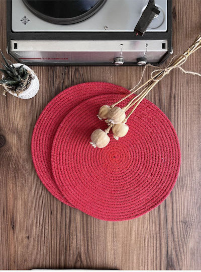 SteweHome Fabric Red Placemats 33x33cm 2 Pieces