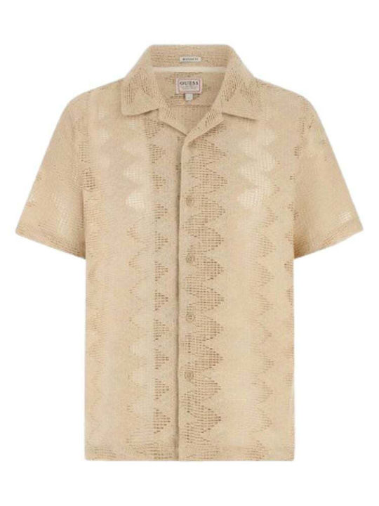Guess Short Sleeve Shirt Beige