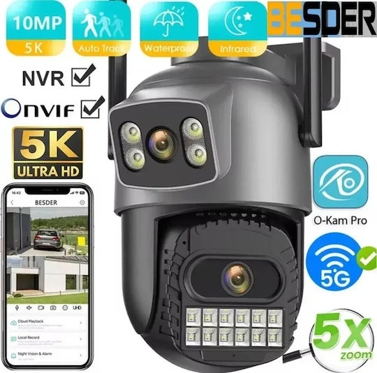 Besder A22YQ-8MP IP Dual Surveillance Camera Wi-Fi 4+4MP Waterproof