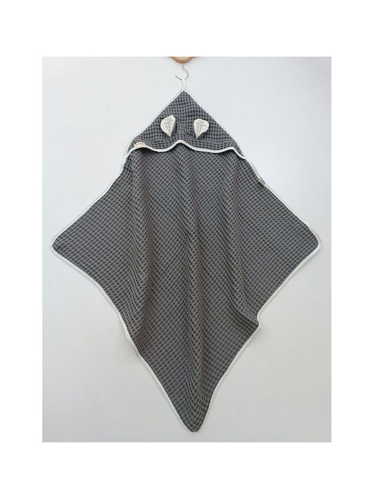 SteweHome Nursery Swaddling Cotton Gray Blanket 90x90cm