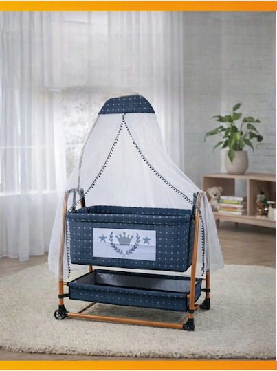 SteweHome Babywiege mit Matratze und Rädern Rosa