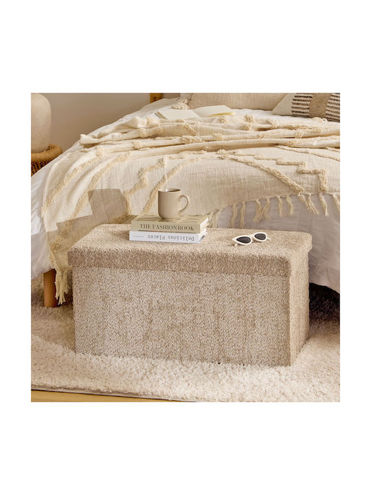 Bench Stool Bed With Storage Space Wooden A-s Soana Taupe 76x38x38cm