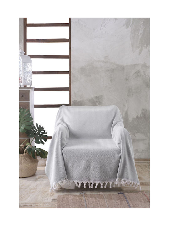 SteweHome Armchair Throw Knitted 160x160cm Natural