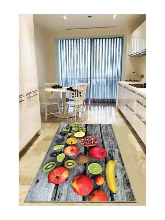 SteweHome Rectangular Kitchen Mat with Non-Slip Backing Multicolour 100x180cm