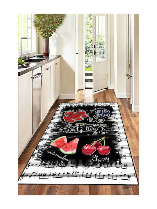 SteweHome Rectangular Kitchen Mat with Non-Slip Backing Red 100x200cm