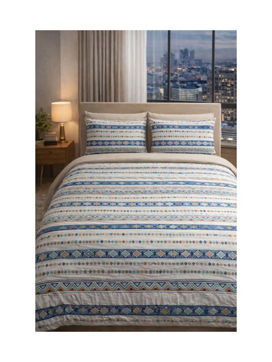 SteweHome Set Kids Single Duvet Cover With Cotton Blue Pillowcase 125x125cm