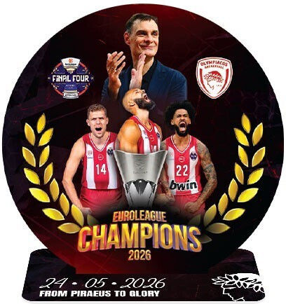 Οσφπ Euroleague 2026 Kinder Wandkunst Plexiglas 25x25cm
