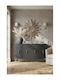 Wooden Sideboard Gray 120x30x75cm