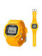 Casio Дигитален Мъжки Часовник На Батерия С Жълта Каучукова Каишка