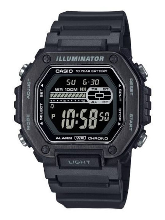 Casio Digital Men's Battery Watch Black