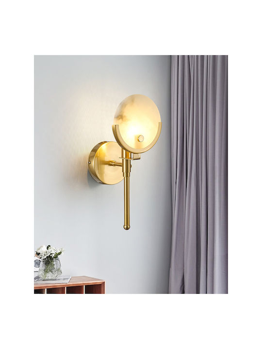SteweHome Modern Wall Lamp with Integrated LED and Warm White Light Gold