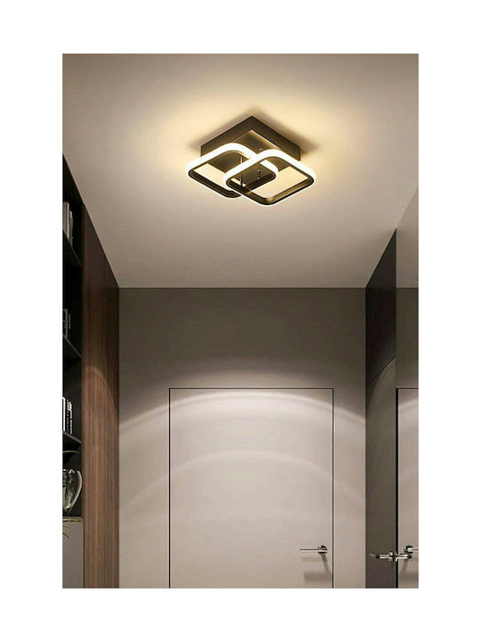 SteweHome Plafonieră de Tavan 33 cm Neagră cu LED Integrat