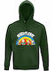 Hoodie Organic Unisex " Peanuts Snoopy Beach Please Peanuts Charlie Brown Lucy Van Pelt Summer " Dark Green