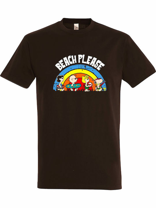 T-shirt Unisex " Peanuts Snoopy Beach Please Pe...
