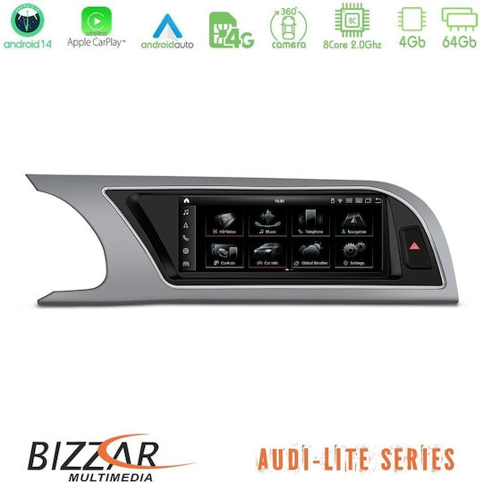 Bizzar Автомобилна Аудио Система За Audi A5 2008-2015 Bluetooth USB AUX WiFi GPS Apple CarPlay Android Auto CD С Touch Screen 8.8"