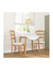 Dining Room Chairs Wooden Natural Solid Rubberwood 2 Pieces 48x53.5x99cm