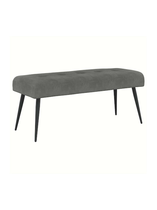 Velvet Dark Gray Dining Bench 110x40x46cm