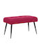 Velvet Red Dining Bench 80x40x46cm