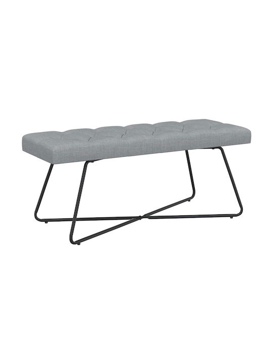 Dining Bench With Wooden Surface Light Gray 110x40x46cm