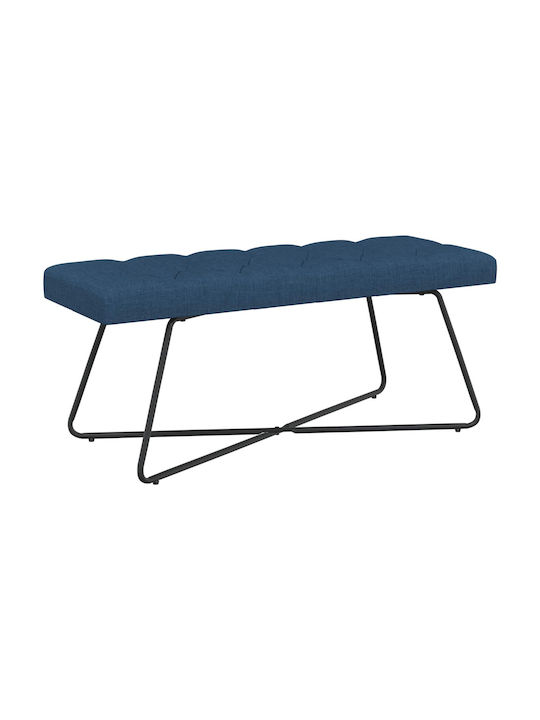 Dining Bench with Blue Fabric Upholstery 110x40x46cm