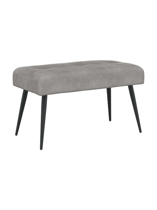 Velvet Light Gray Dining Bench 80x40x46cm