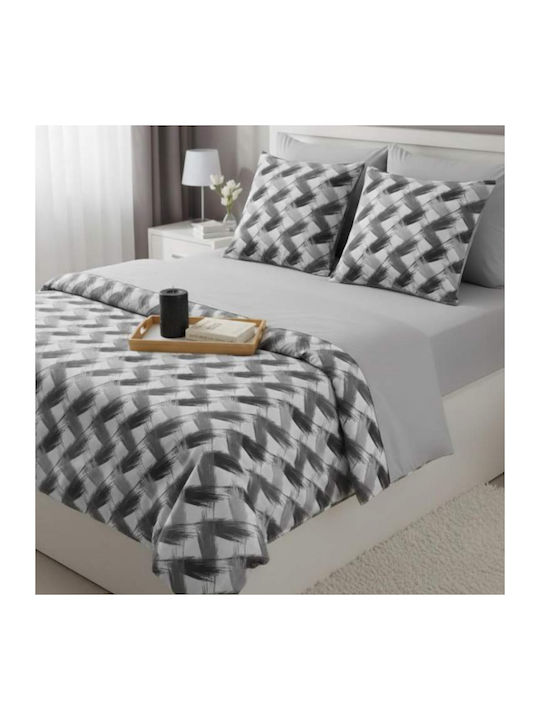 MayHome Σετ Παπλωματοθήκη 160x240cm Μονή με Μαξιλαροθήκη Γεωμετρικό