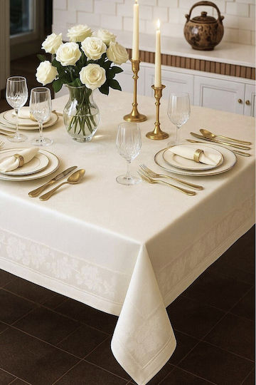 SteweHome Tischdecke Mit Spitze Beige 160x220cm