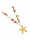 Charmy Necklace With Star Design From Gold Plated Steel