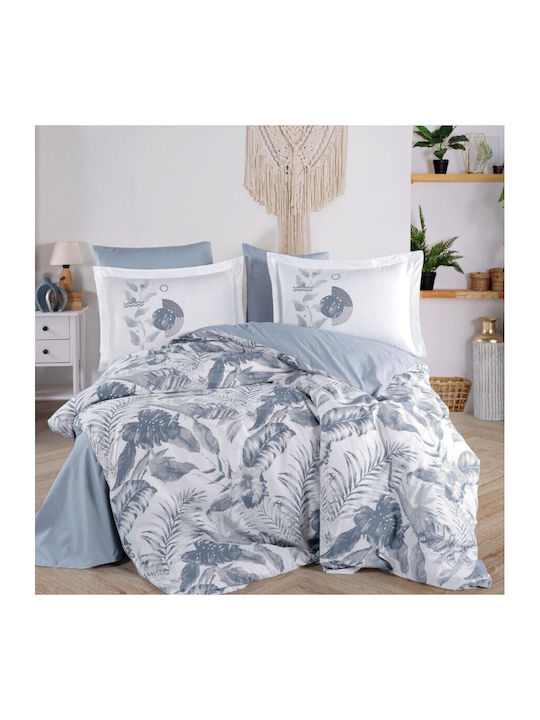 Hobby Home Set Huse Pentru Pilote 200x220cm Dublu Cu 2 Fețe De Pernă Și 1 Cearceaf Denim