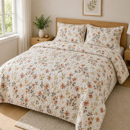Kotonia Home Pătură Dublă 200x230 cm Design Floral