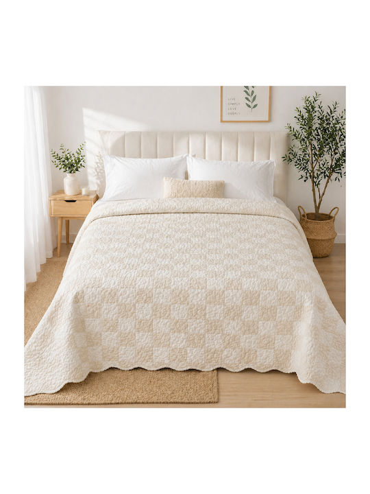 Kotonia Home Κουβερλί Ημίδιπλο Microfiber Cream 180x230cm