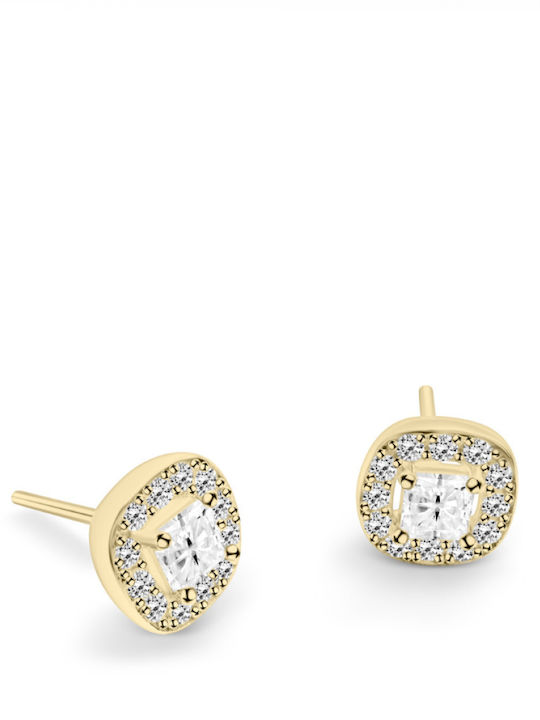 Chrilia Gold Earrings with Stones