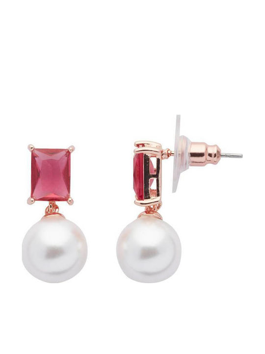 U.S. Polo Assn. Earrings With Pink Pearls