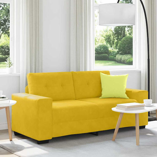 Διθέσιος Καναπές Βελούδινος Κίτρινο 180x77x82εκ.