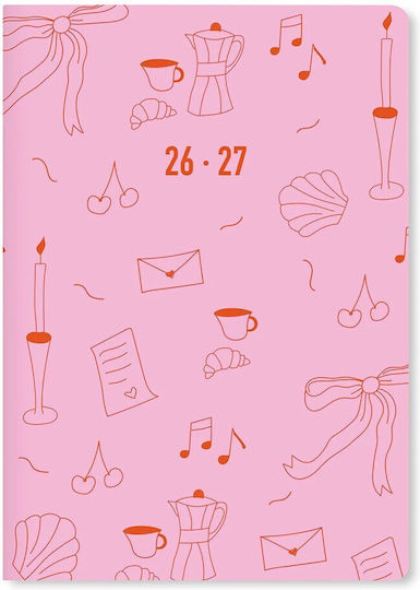 Academic Diary Letts Little Joys 2026-2027 Weekly 2 Pages A5 Multilanguage Pink 27-031997