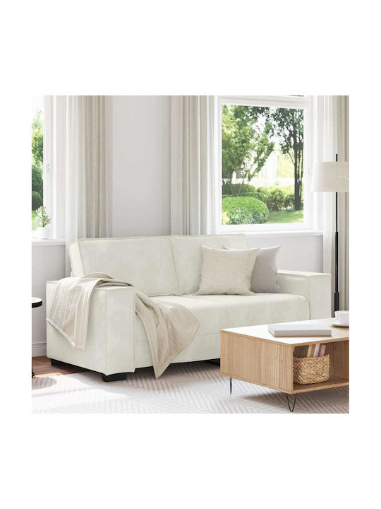 Doppelsitzer Samt Sofa Creme 180x78x84cm