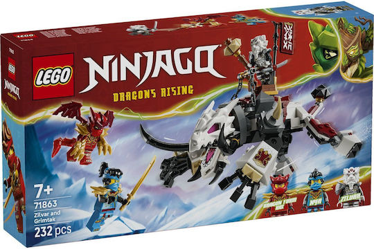 LEGO Ninjago Zilvar и Чудовищният Дракон Grimtak за 7+ Години 232 Бройки