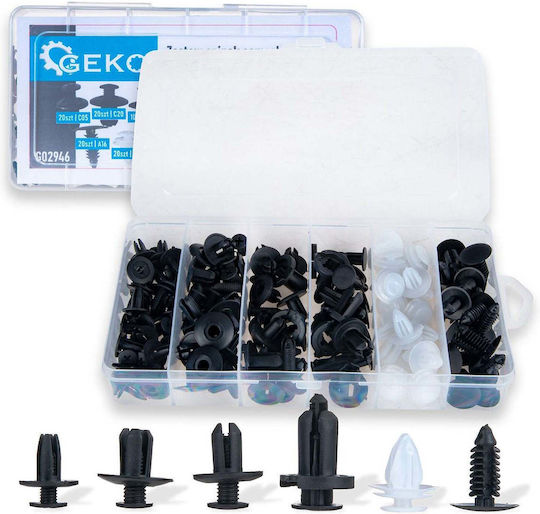 Set Clipsuri-Cuploare din Plastic pentru Mașină 100 Bucăți Geko