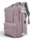 Playful Bags PS2429 Waterproof Laptop Backpack 15.6" with USB Port in Pink Colour
