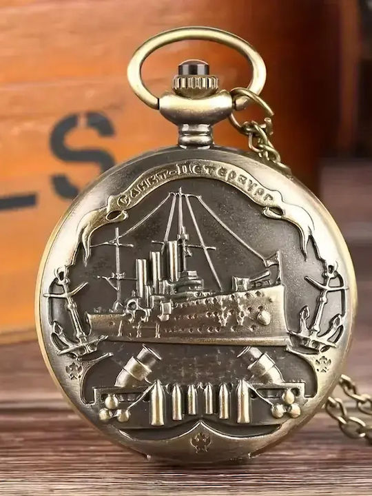 Agolde Мъжки Джобен Часовник На Батерия Златист