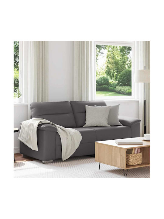 Two-Seater Couch Artificial Leather Gray 180x81...