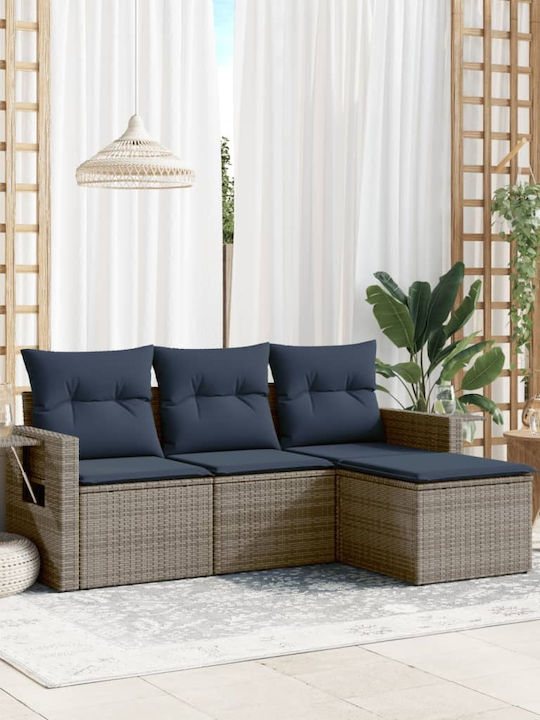 Canapea De Colț Pentru Exterior Din Rattan Cu P...