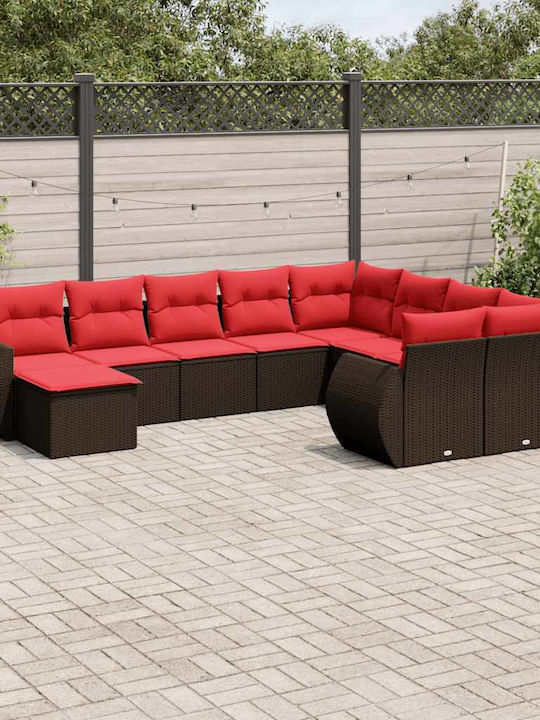 Canapea De Colț Pentru Exterior Din Rattan Cu Perne 62x62x69cm