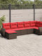 Outdoor Rattan Corner Sofa with Cushions 62x62x69cm