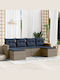 Outdoor Rattan Bench With Cushions 55x62x69cm