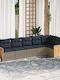 Outdoor Corner Rattan Sofa With Cushions 62x62x69cm