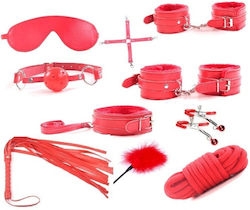 Guilty Toys Kit BDSM În Culoare Roșie 10 Bucăți