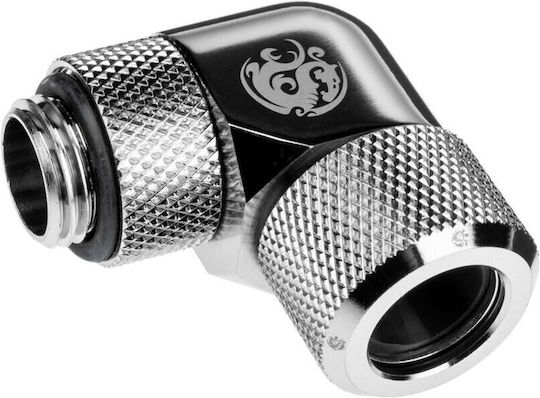 Преходник Bitspower Advanced 90 Градуса G1/4 Инча Ag 12mm Ad Hardtube Въртящ Сребрист