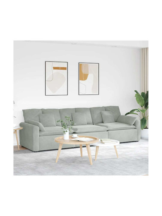 Offener Vier Sitzer Sofa Grau 324x105x64cm